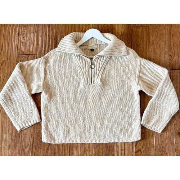 Universal Thread cream waffle knit quartet zip sweater M - Picture 9 of 9